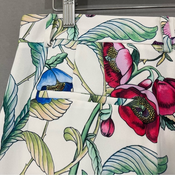 Ann Taylor White Floral Wide Leg Crop Pants - Picture 5 of 15